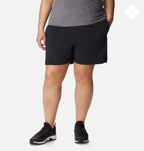 Columbia On The Go Shorts Dame Svarte | Plus Size 35879X